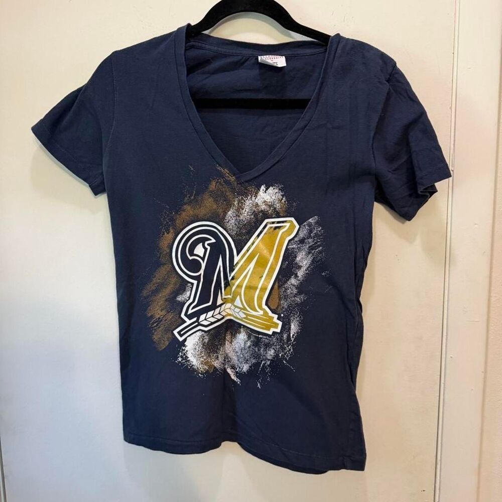 Mlb Women's Black and Navy T-shirt